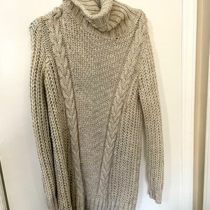 Oversized turtleneck sweater dress